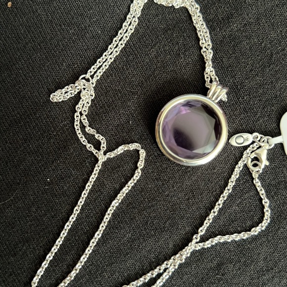 NWT Pandora Purple Faceted Floating Locket Necklace - Picture 5 of 7